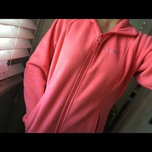 Pink fleece Columbia hoodie Medium